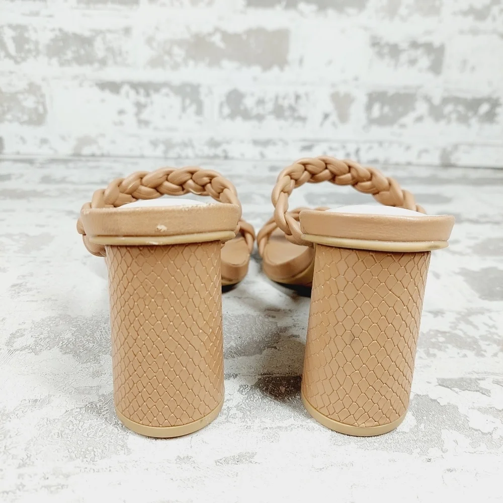 Dolce Vita Nairi Cafe Stella Braided Square Toe Slide Sandals X88 - Picture 7 of 10